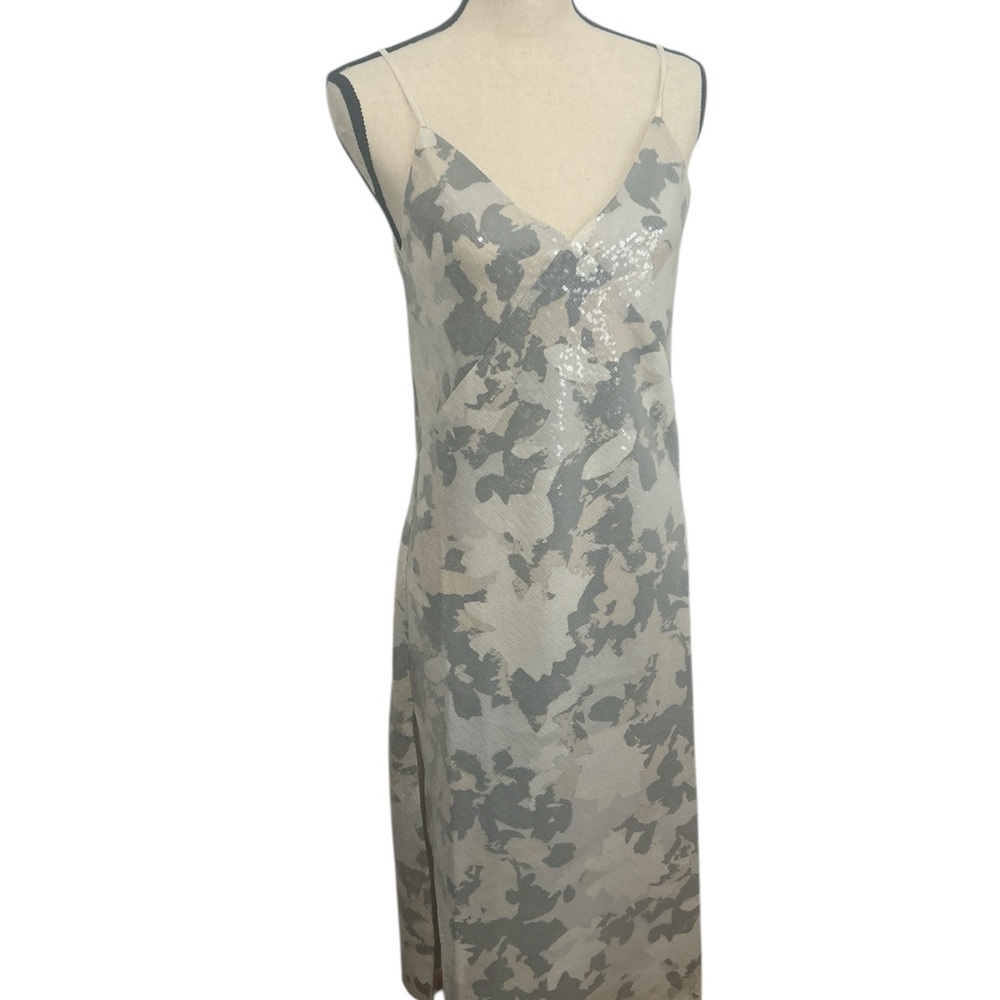 New sz 0 sequin camo spaghetti strap club Monaco cocktail dress lined. - Picture 3 of 16